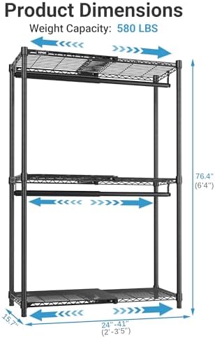 vipek x1 expandable clothes rack heavy duty adjustable showing dimensions