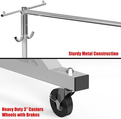 simple houseware industrial grade z-base garment rack w/cover, side view
