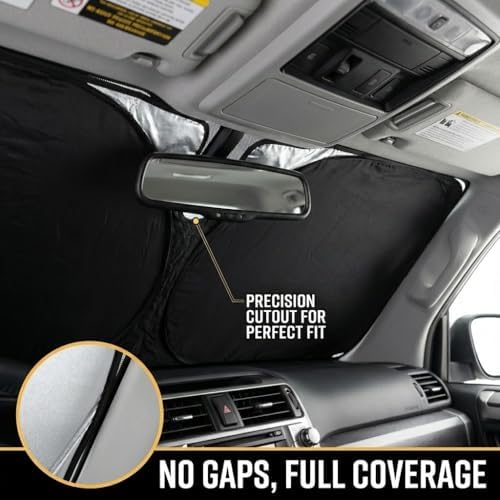 for GMC Sierra 1500 Sun Shade Windshield Cover - Custom Fit Sierra 1500 Accessories 2019-2025 2026 Sunshade Foldable UV Protection & Heat Shield Sun Visor Accessories