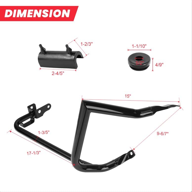 2014-2026 Rear Saddlebag Guard Crash Bar for Harley Touring Street Glide Road Glide Road King Electra Glide w/Cash Bar Support Bracket Kit