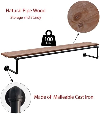 clothes rack 60in, wall mounted garment racks with on a desk or shelf