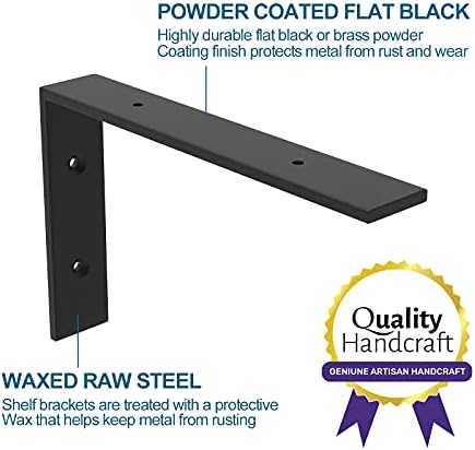 heavy duty 10-inch black shelf brackets, l shelf, package contents