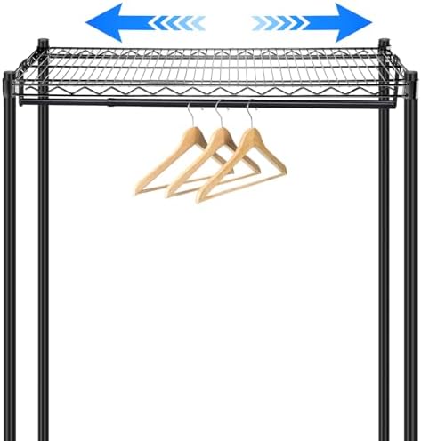 threehoney expandable closet hanger rod for wire shelf, front angle view