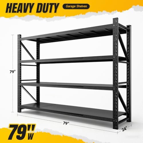 miiiko 79" w garage storage shelving unit,6000lbs heavy, close-up detail