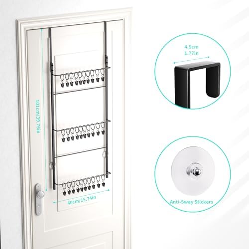 hapirm over door hat rack - 3 tier, front angle view