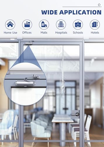 commercial grade hydraulic door closer large size, heavy, close-up detail