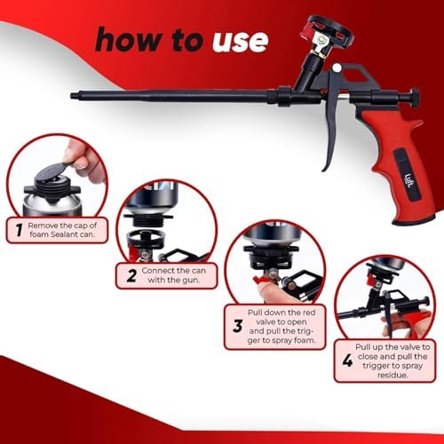 professional expanding foam spray gun, 20 insulation guns, side view