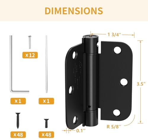 luxbaro 6 pack self closing door hinges 3.5 shown in use