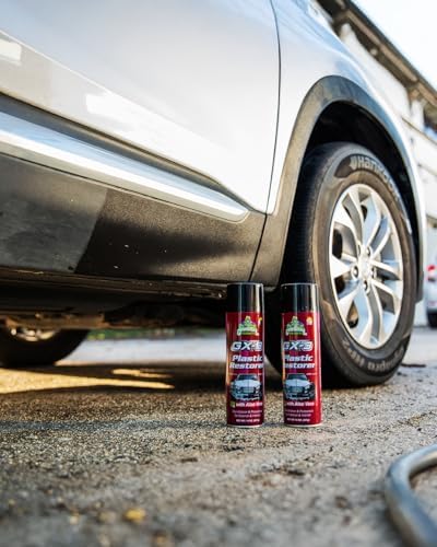 Cristal Products GX-3 Plastic Restorer – Black Plastic Restorer for Cars & Automotive Trim Restorer – Interior Car Cleaner & Exterior Faded Plastic, Vinyl & Rubber Renewer with Aloe Vera (8 fl oz)