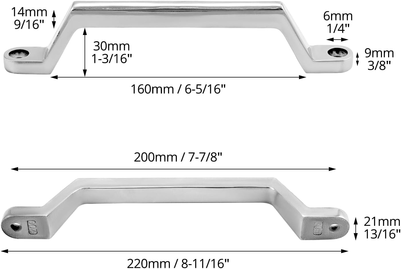 QWORK 2 Pack RV Grab Door Handles - Heavy Duty 304 Stainless Steel Boat Handles Grab for Marine, RV, Camper, Trailer, Truck