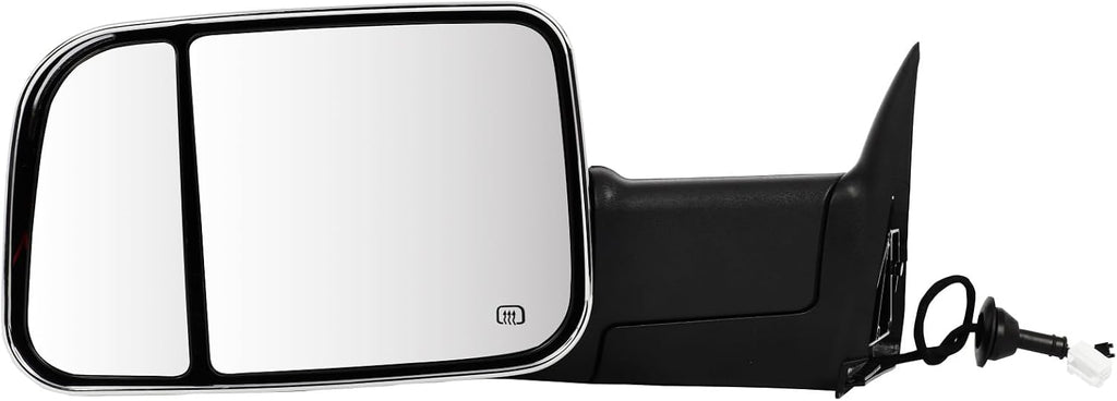 Towing Mirrors Fit for 1999 2000 2001 2002 for Dodge for Ram 1500 2500 3500 with Power Heated Turn Signal Chrome Tow Mirrors Pair