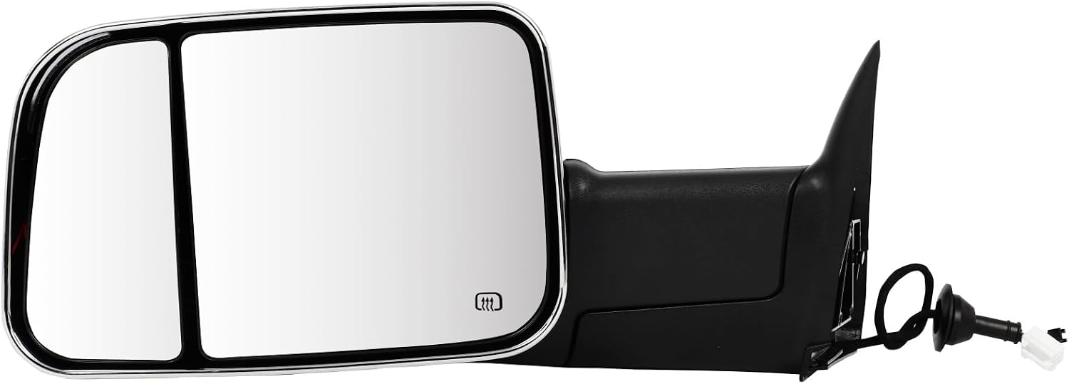 Towing Mirrors Fit for 1999 2000 2001 2002 for Dodge for Ram 1500 2500 3500 with Power Heated Turn Signal Chrome Tow Mirrors Pair