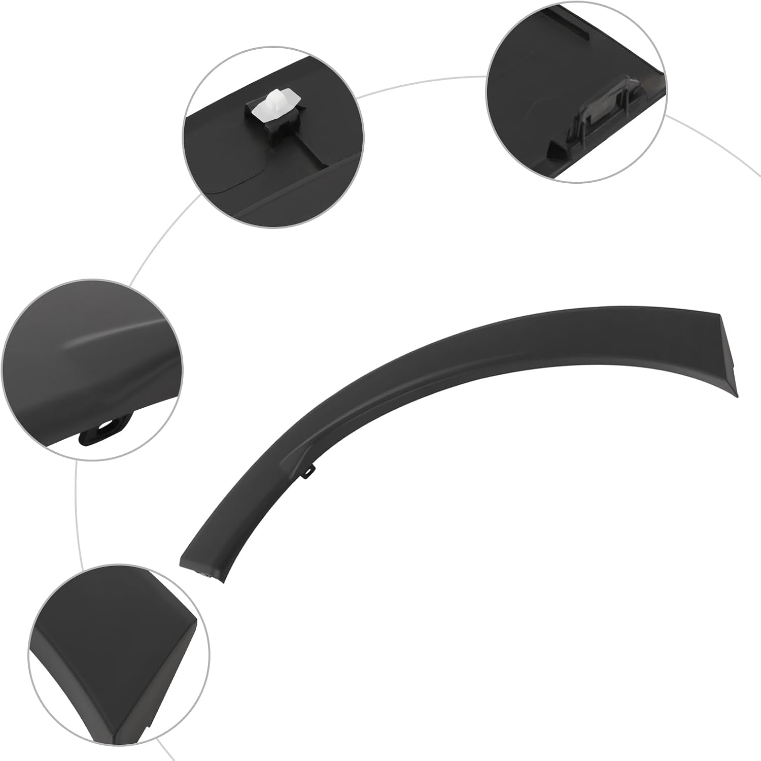 Rear Fender Trim Molding Fit For 2023 2024 Honda CR-V, 74453-3A0-A00, 74413-3A0-A00, Left/Right Side Rear Wheel Flare Kit, Black Wheel Arch Trim (Right Passenger Side)