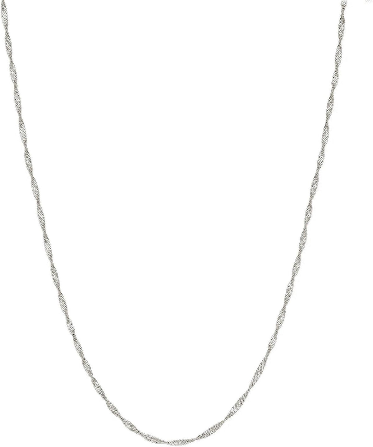 14k yellow/white gold singapore chain necklace for women, main product view