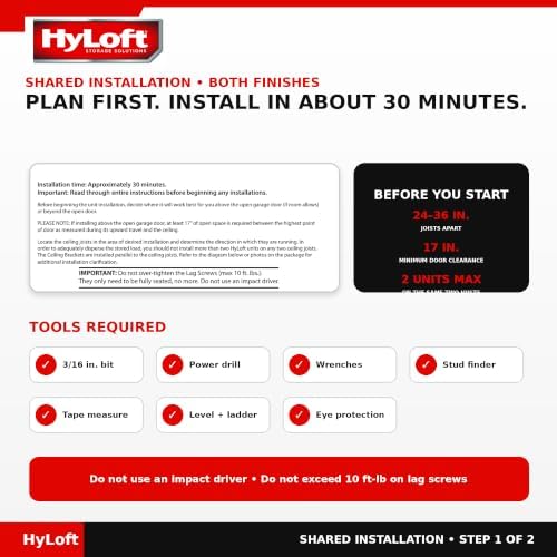 hyloft overhead steel garage storage system, ceiling rack, view 10