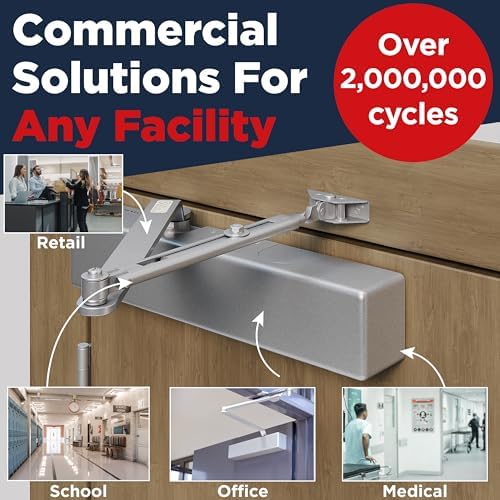 heavy duty commercial door closer, automatic self closing, side view