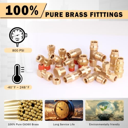 cheemuii 300 pcs brass dot air line fittings, side view