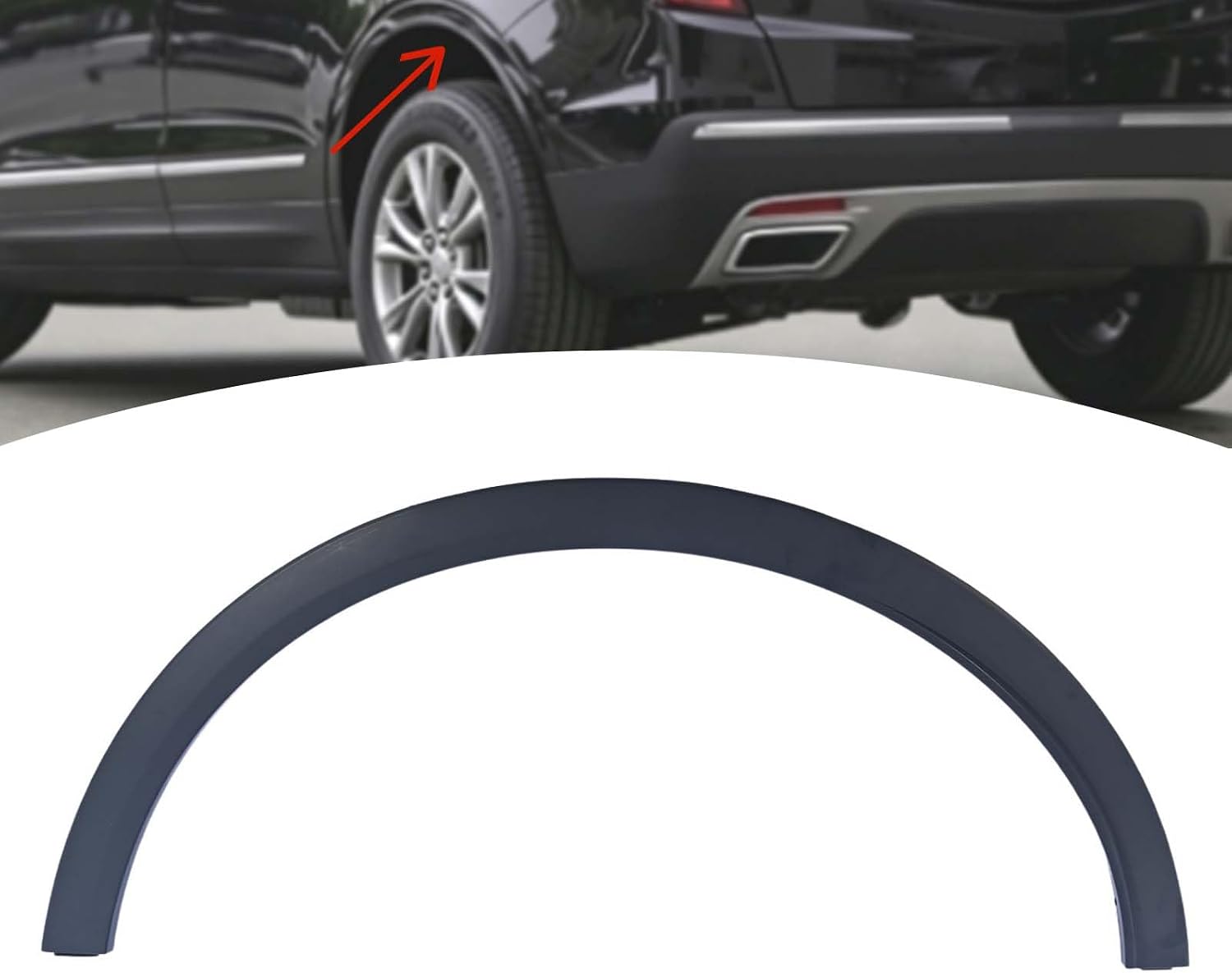Rear Left Fender Trim Fit for Cadillac XT5 2017-2025 Replace 84142041 Wheel Flare Arch Molding Trim Black (Left Side)