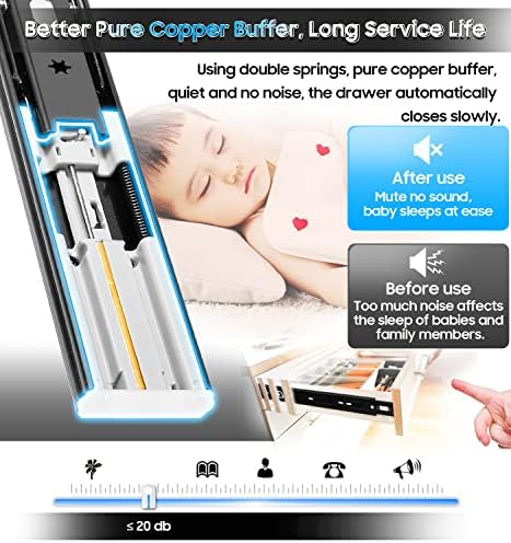 yenuo soft close drawer slides full extension ball on a desk or shelf