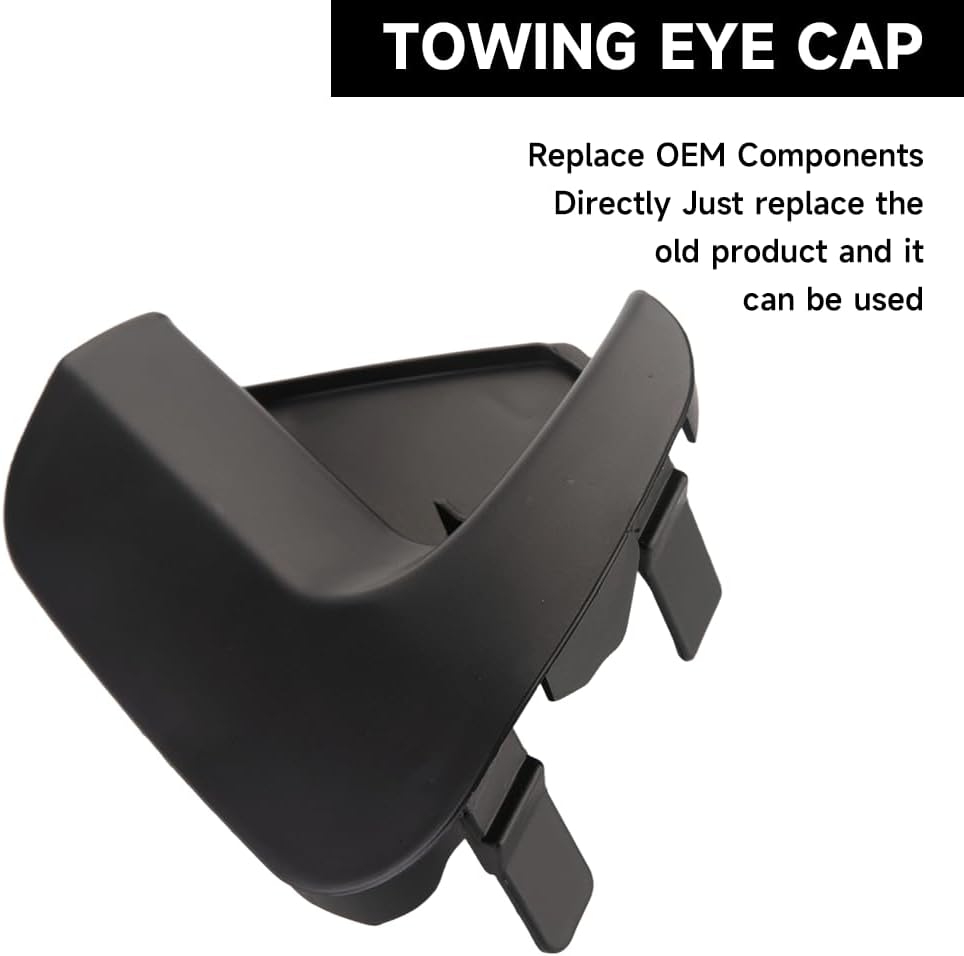 Unpainted Front Right Bumper Tow Hook Cover Cap for Toyota Yaris 2012-2014 | Durable and Sturdy | 52127-52931, 52127-0D917 | Tow Hook Eye Hole Cover Cap - Black
