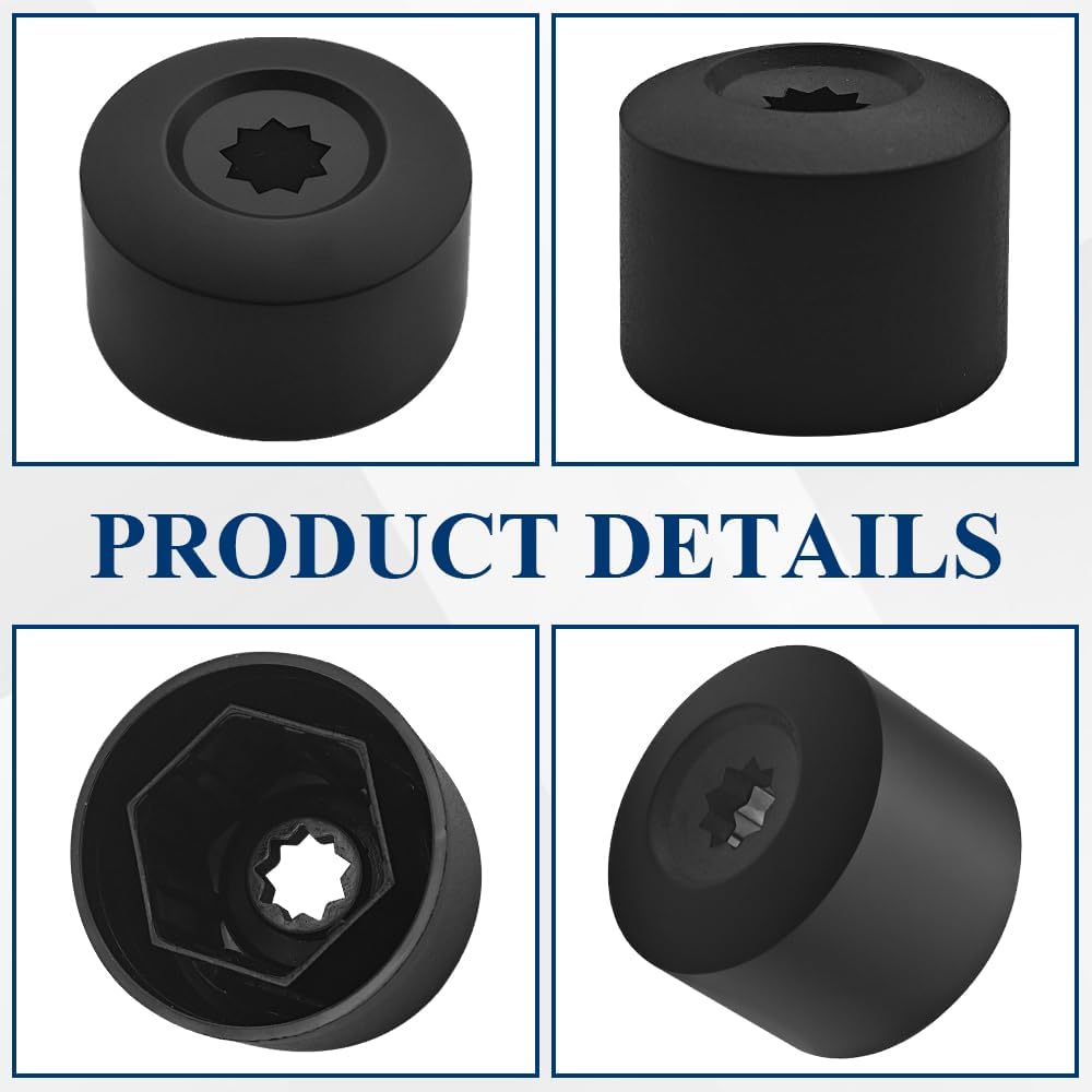 20PCS Lug Nut Cover, Wheel Studs and Lug Nuts, 17mm Wheel Nut Covers with Removal Tool, Car Accessories Universal Auto Hub Exterior Decoration Protective Cover Suitable for Most Vehicles