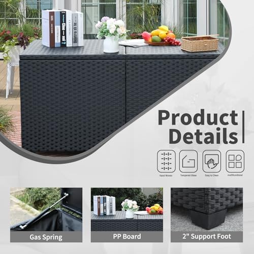 rattan star 180 gallon outdoor storage box deck, side view