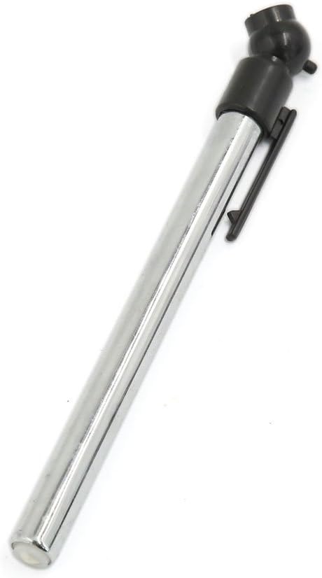 Ruilogod Car Tire Pencil Air Pressure Gauge Pen 5-50 PSI Silver Tone Black