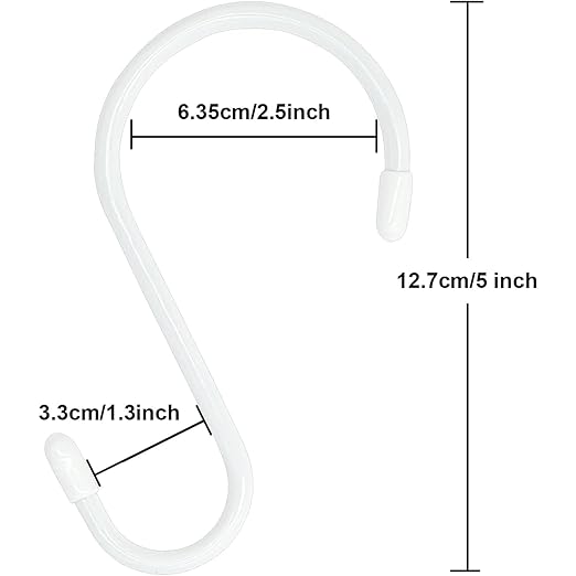 24 Pack 5 Inch White S Hooks, Vinyl Coated - Image 2
