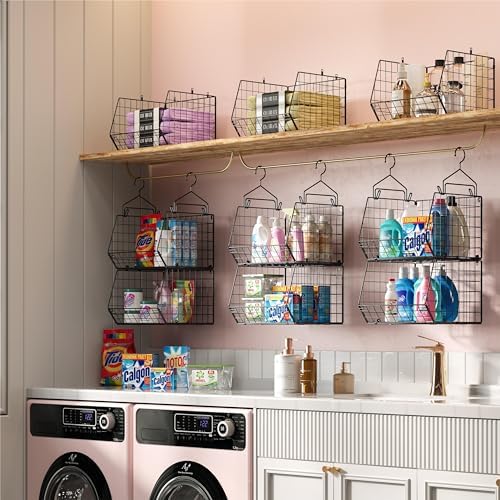 x-cosrack 5 tier closet hanging organizer, clothes hanging showing dimensions