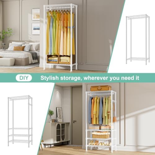 semhor e06 expandable heavy duty clothes rack for, front angle view