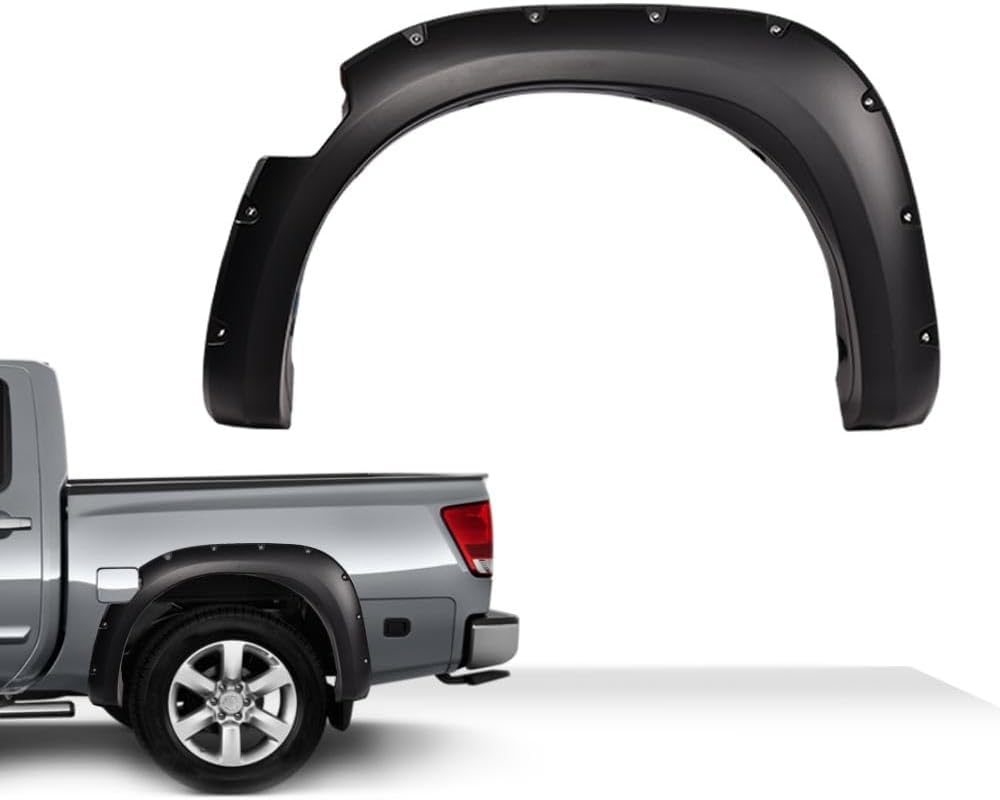 Fender Flares Compatible with Nissan Titan 2004-2015 Front and Rear Side Pocket Style Smooth Black 4Pcs