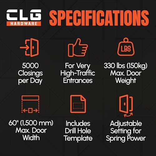 clg hardware extra heavy duty commercial door closer, close-up detail