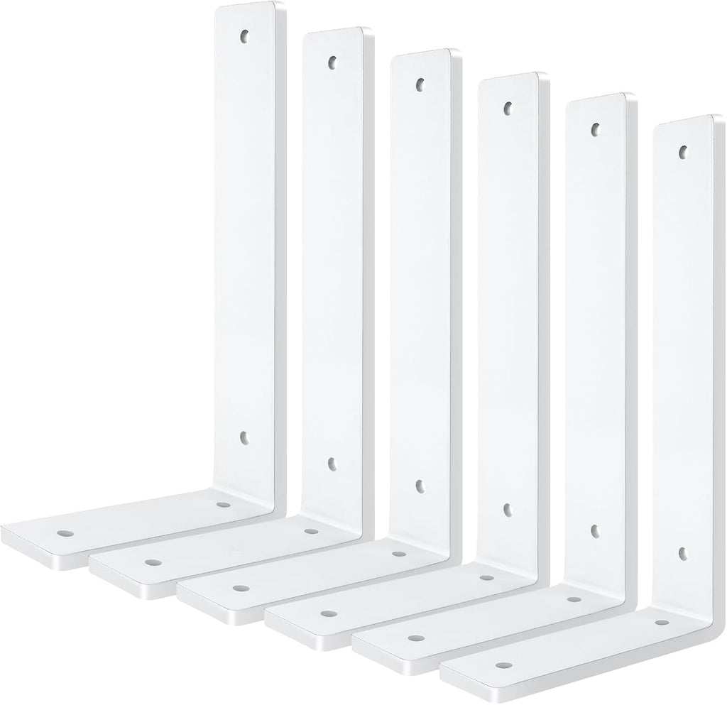white floating shelf bracket 10 inch, 6 pack, main product view