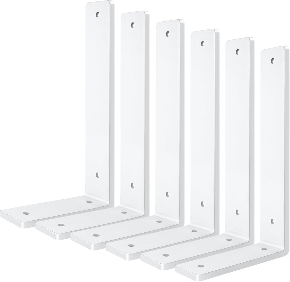 white floating shelf bracket 10 inch, 6 pack, main product view