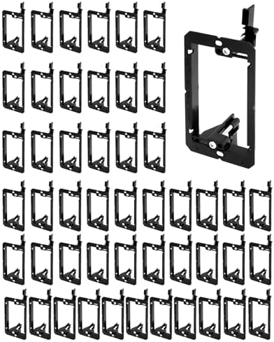 qwork low voltage mounting bracket, 50 pack 1 on a desk or shelf
