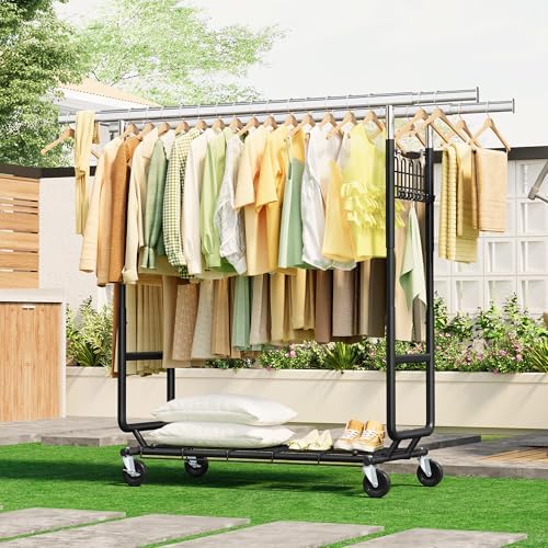 gewudraw clothes rack heavy duty load 900 lbs shown in use