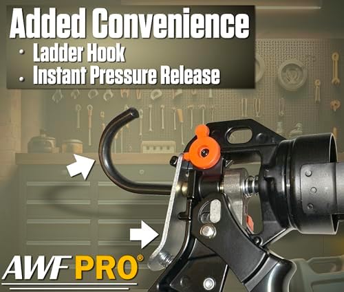awf pro 10 oz dual thrust caulk gun, package contents