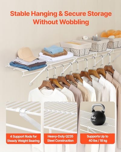vevor wire shelf kit, 4 ft, set of, package contents