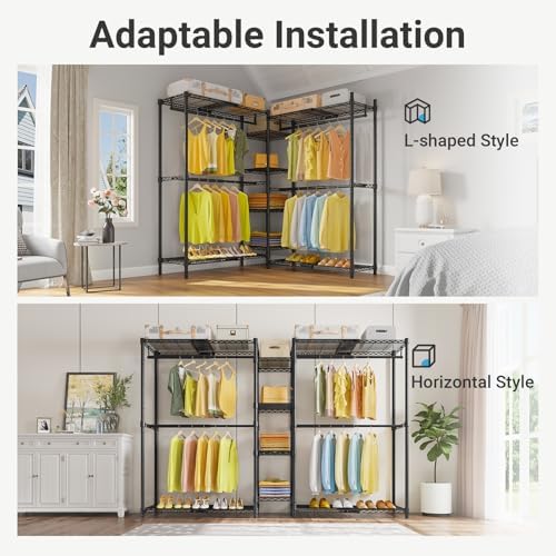 vipek x3 expandable heavy duty clothes rack closet, close-up detail