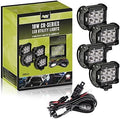 AVEC 4in. 18w LED Utility Light Kit with Wiring Harness (4 Pack) LED Work Lights Lamps pods cree Off Road 4x4 Driving Race