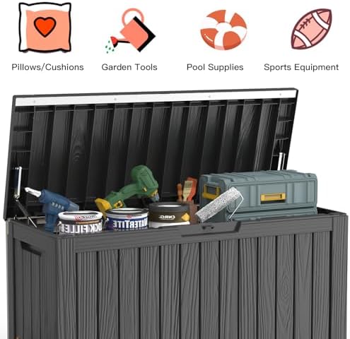 mars villa 90 gallon outdoor storage box, deck showing dimensions