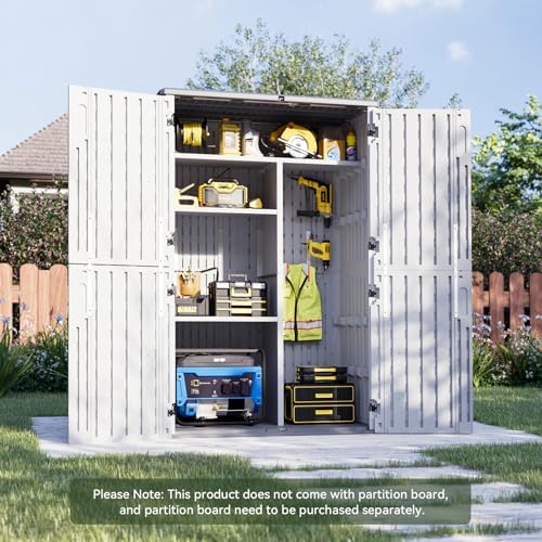 aoxun outdoor storage shed, 64 cu.ft vertical resin, view 9