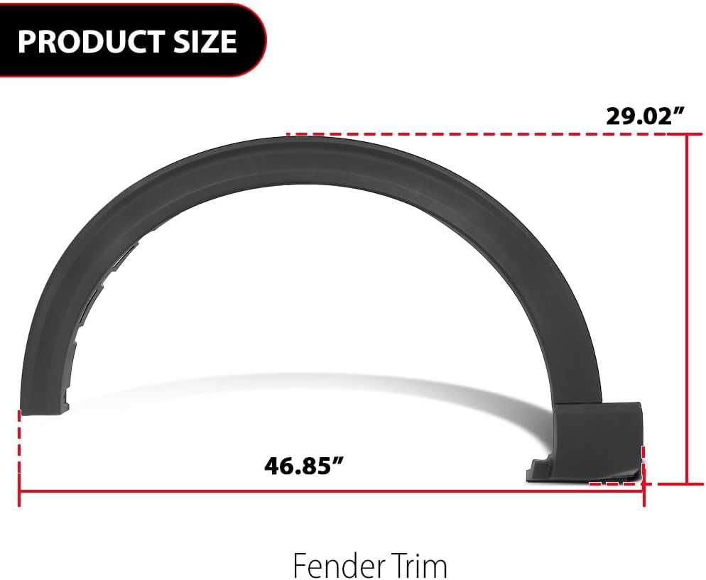 ANDPLAY Front Left & Right Fender Flares Compatible with Ford Explorer/Police Interceptor Utility Base 2020-2024 LB5Z16038AC, LB5Z16038AA, FO1291139, LB5Z16039AC, LB5Z16039AA, FO1290139 Black