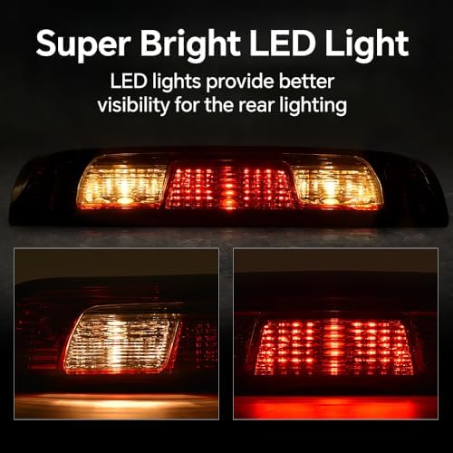 PIT66 3rd Brake light, Fit Chevy Silverado/GMC Sierra 2015-2021 | Rear High Mount Compatible With Chevy Silverado/GMC Sierra 1500 2500 3500 2015-2021 23509162 84900397 Bulb RED