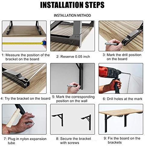 walmann 24" folding shelf brackets, collapsible brackets for on a desk or shelf