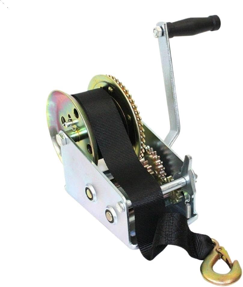 Extra Long 8M Cap 2500LBS 1134KG Synthetic Strap Hand Winch Webbing Compatible with Car Boat Trailer