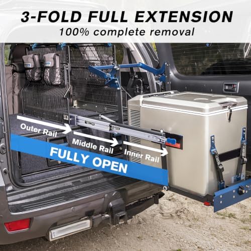 yenuo locking heavy duty drawer slides full extension, close-up detail