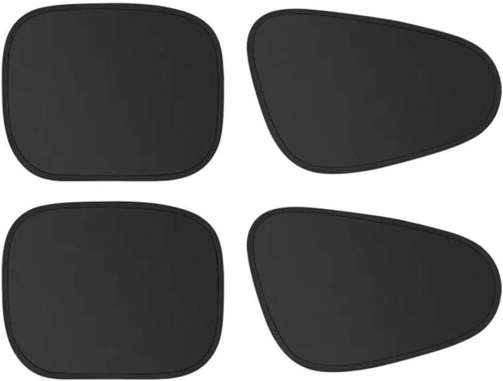 4 PCS Car Side Window Sun Shade, Polyester Sunproof Heat Insulation Front Rear Window Shades, Sun Block Privacy Protection Cover, Universal for Most Vehicles (Black)