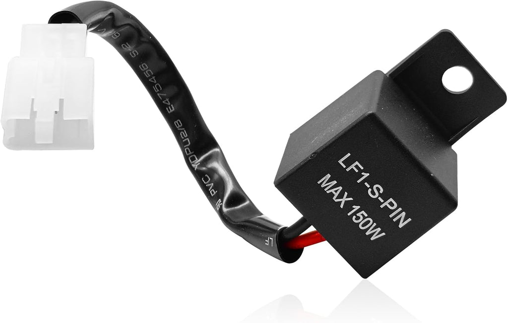 LED Flasher Relay 2-Pin, FIX Motorcycle Turn Signal Flasher Relay Flash Rate Wiring Connectors Kit
