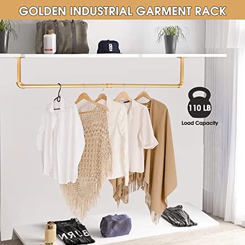 gold wall mount iaundry drying rack - 54" shown in use